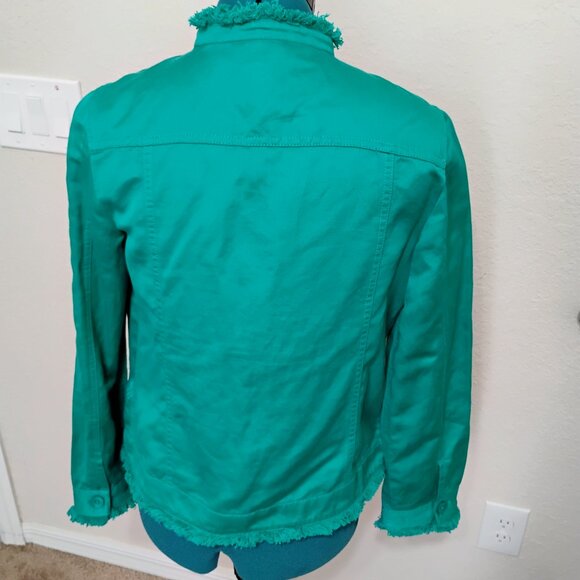 Chico's Green Embroidered Jacket - Picture 4 of 9